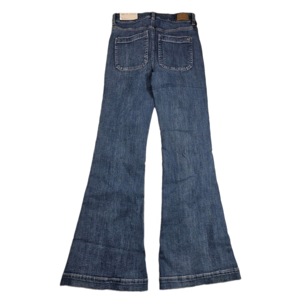 American Eagle Women's Super High-Rise Flare Size 4 Long Next Level Stretch NWT - Picture 2 of 8